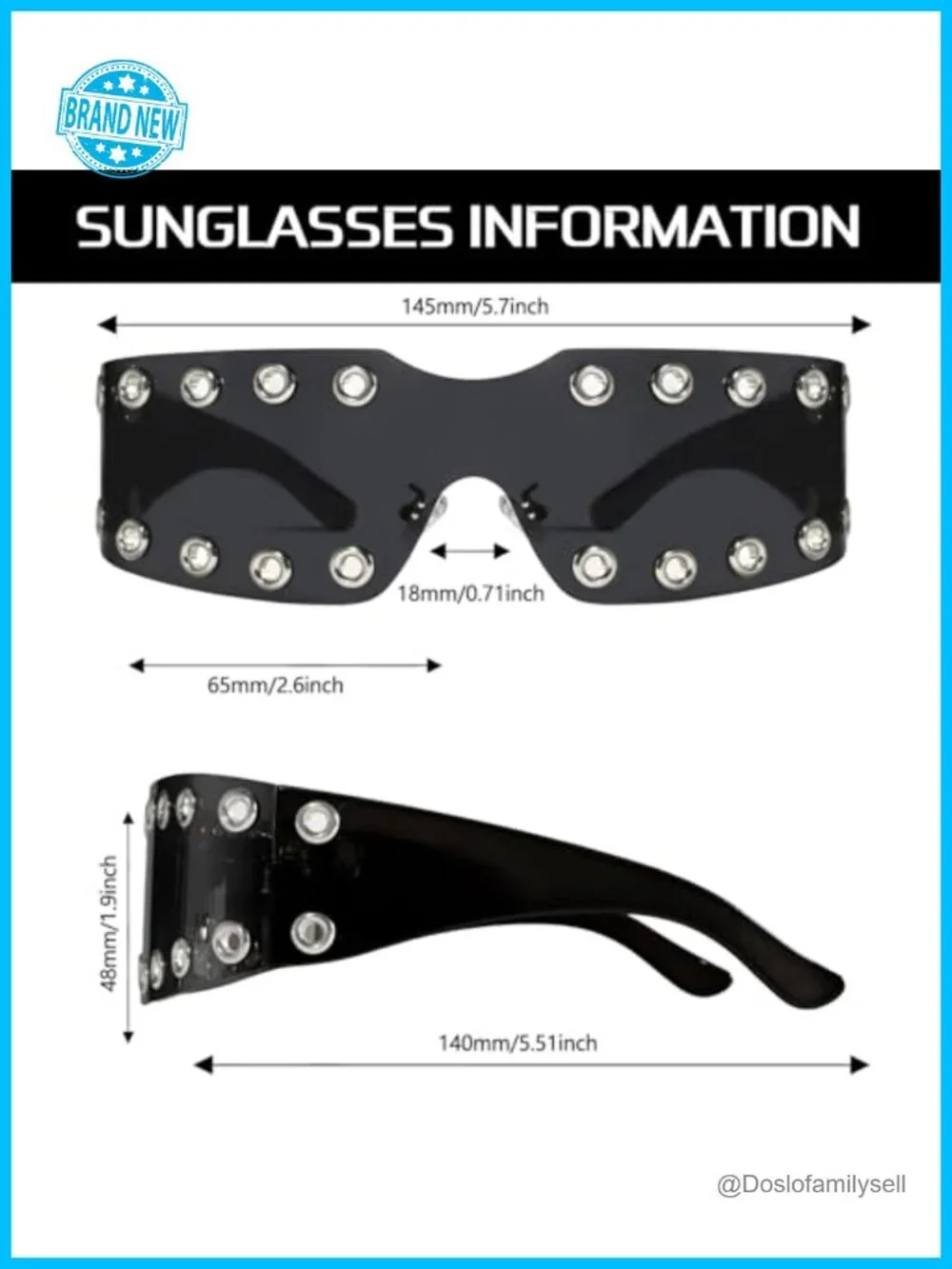 Cyberpunk Rimless Wrap Around UV400 Sunglasses for Rave Concert Festival